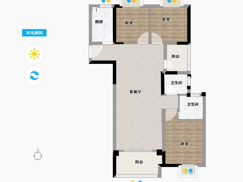 福建省-龙岩市-美伦·生态城-90.00-户型库-采光通风