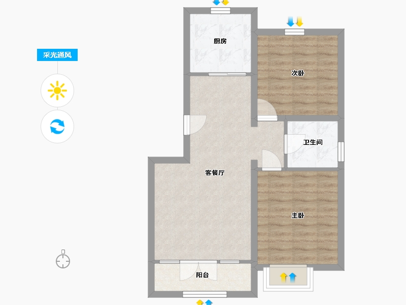 山东省-青岛市-沽河名邸-62.00-户型库-采光通风