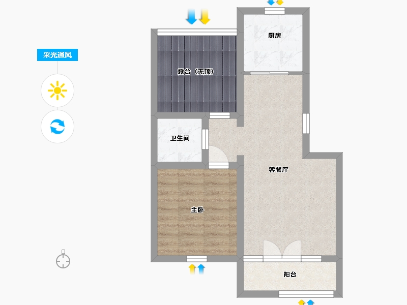 山东省-青岛市-沽河名邸-53.00-户型库-采光通风