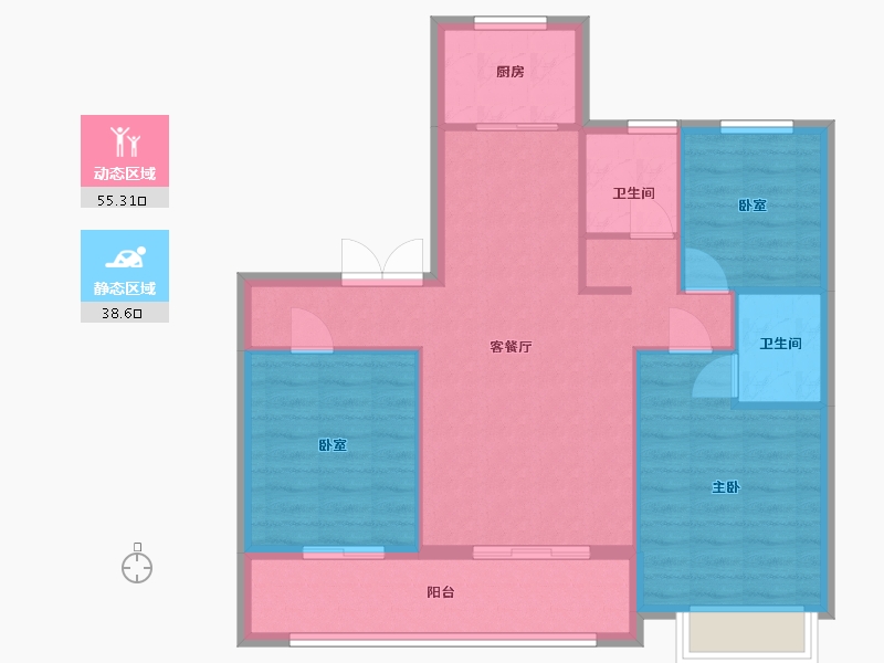 山东省-淄博市-悦府-85.21-户型库-动静分区