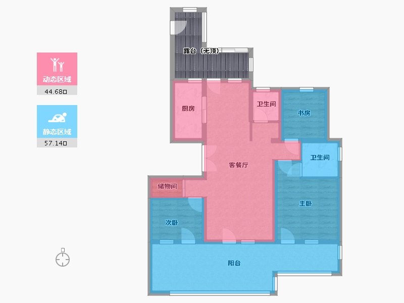 山东省-青岛市-嶺海香澜郡瑜院-100.00-户型库-动静分区