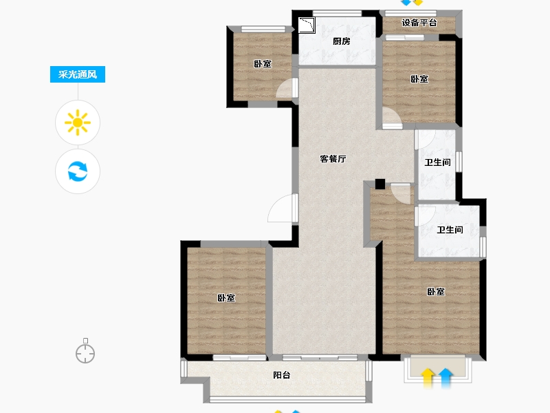 福建省-莆田市-融创玖溪大观-114.01-户型库-采光通风