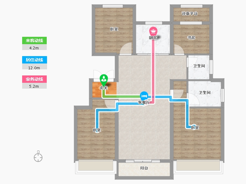 浙江省-湖州市-骏宏龙湾府-100.00-户型库-动静线