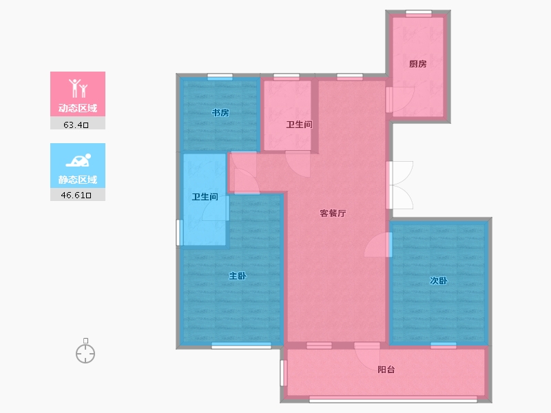 山东省-青岛市-弗莱德建公元-98.21-户型库-动静分区