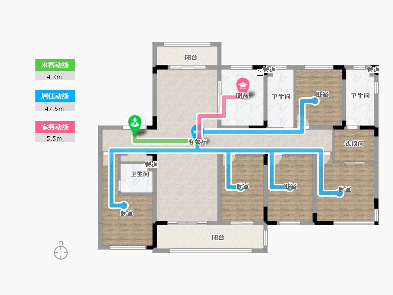 安徽省-淮南市-华城舜山名邸-172.28-户型库-动静线