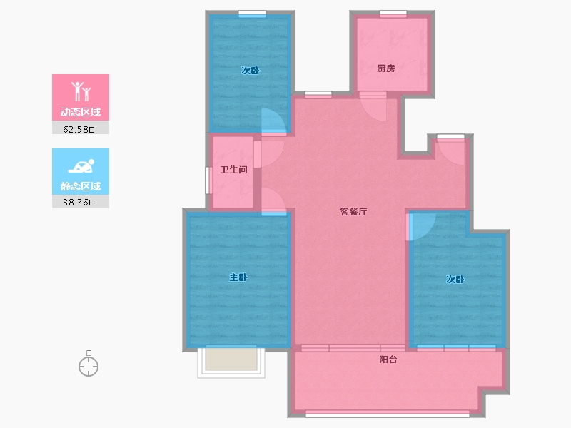 山东省-青岛市-润锦中央美地-90.00-户型库-动静分区