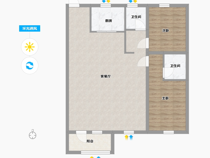 山东省-青岛市-兴源巴黎城-90.00-户型库-采光通风