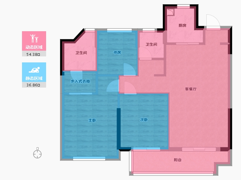 福建省-福州市-阳光城花满墅-82.00-户型库-动静分区