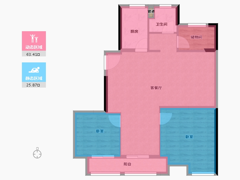 浙江省-宁波市-恒厚·阳光里-81.00-户型库-动静分区