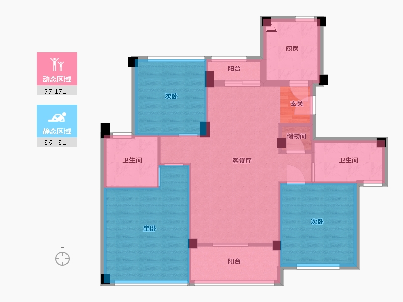 江西省-南昌市-市政绿城桂语江南-83.83-户型库-动静分区