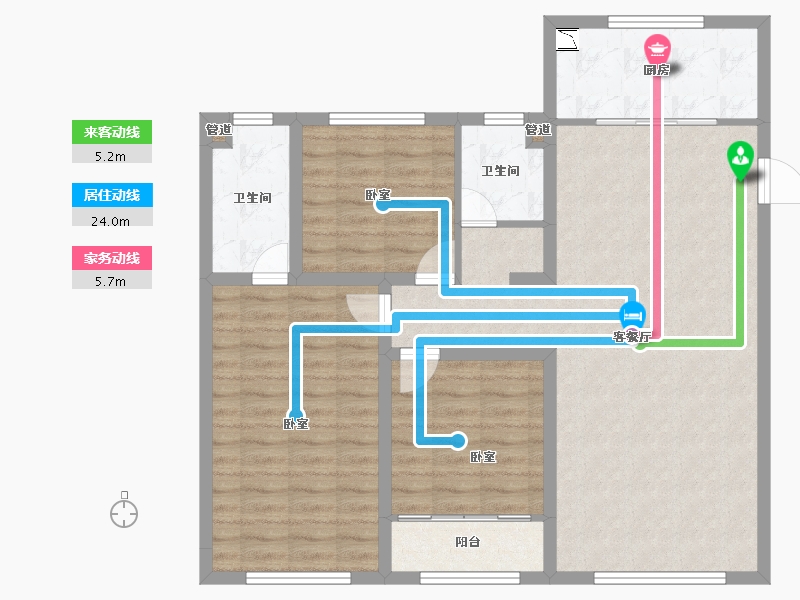 山东省-青岛市-中杰时代公馆-99.96-户型库-动静线