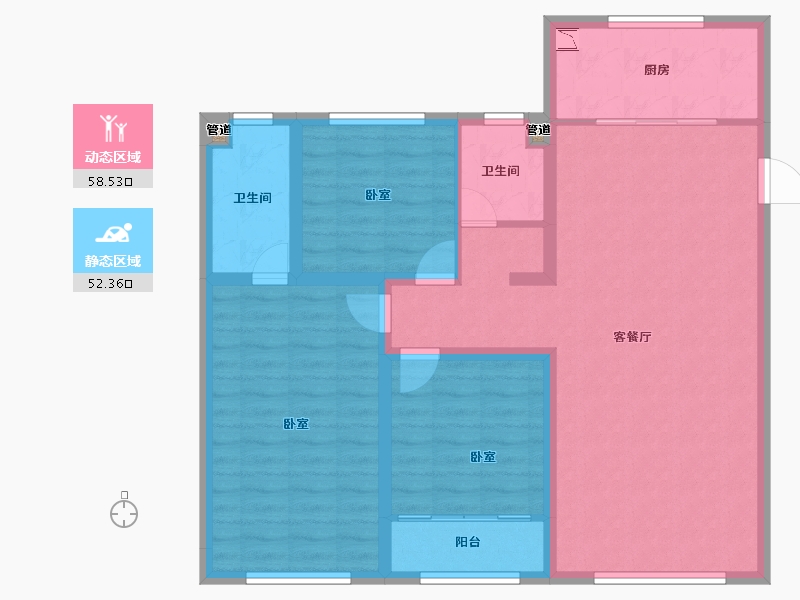 山东省-青岛市-中杰时代公馆-99.96-户型库-动静分区