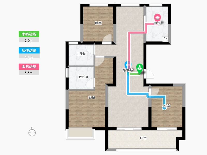 浙江省-宁波市-中昂·耀江华府-93.00-户型库-动静线