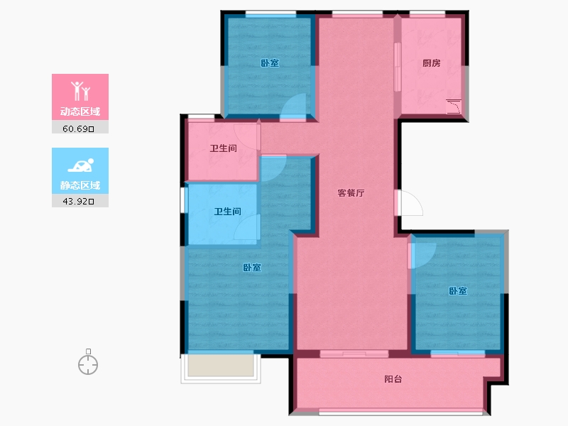 浙江省-宁波市-中昂·耀江华府-93.00-户型库-动静分区