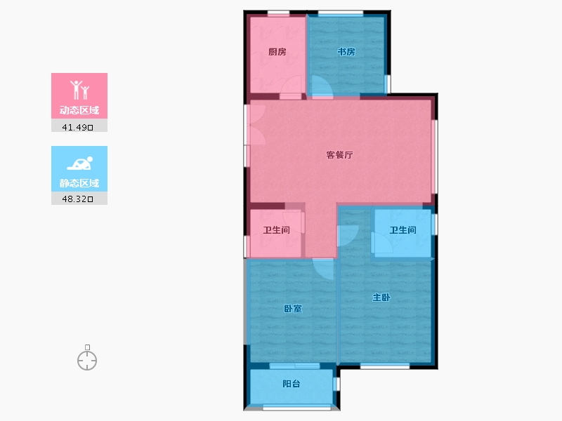 浙江省-宁波市-耀辰公馆-81.01-户型库-动静分区