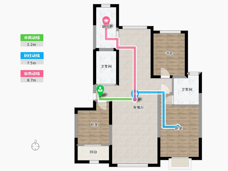 宁夏回族自治区-银川市-巨力·公园悦府-101.15-户型库-动静线