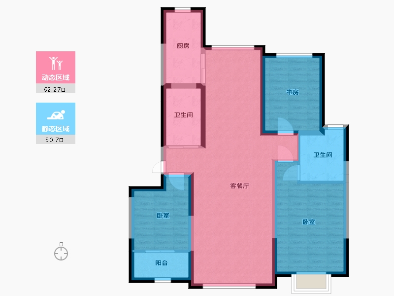 宁夏回族自治区-银川市-巨力·公园悦府-101.15-户型库-动静分区