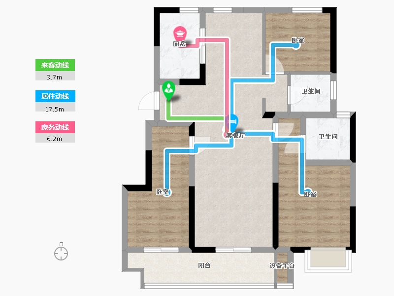 浙江省-嘉兴市-碧桂园·云栖里-84.03-户型库-动静线