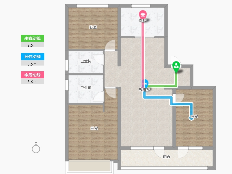 山东省-青岛市-崂山壹號院-100.48-户型库-动静线