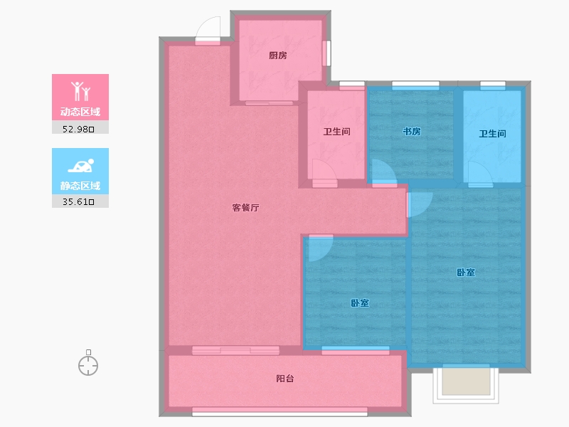 山东省-青岛市-佳源双子星城-79.00-户型库-动静分区