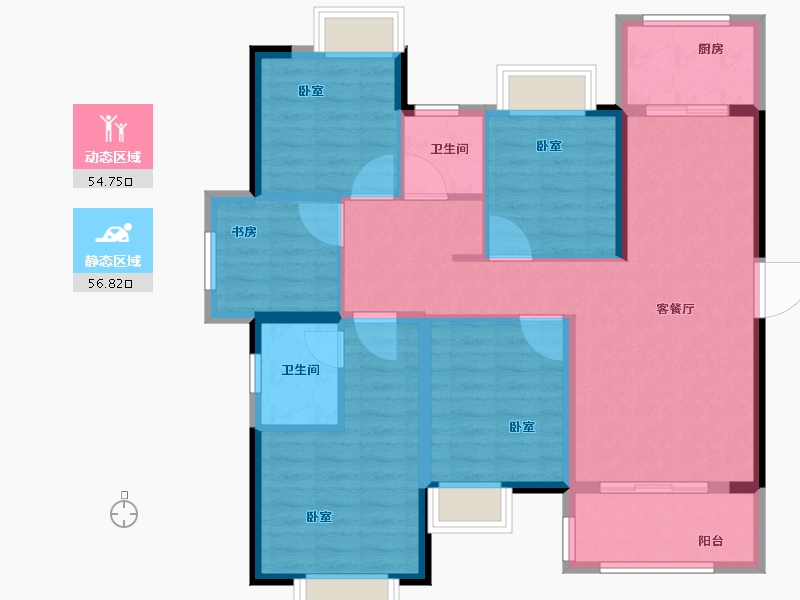 福建省-泉州市-南益阳江春晓-100.00-户型库-动静分区