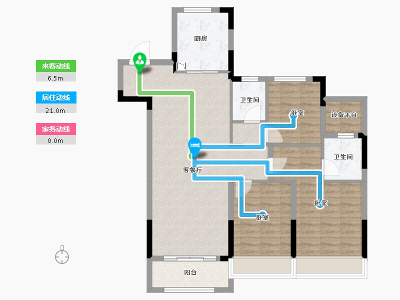 浙江省-湖州市-融创·江南桃源-94.02-户型库-动静线