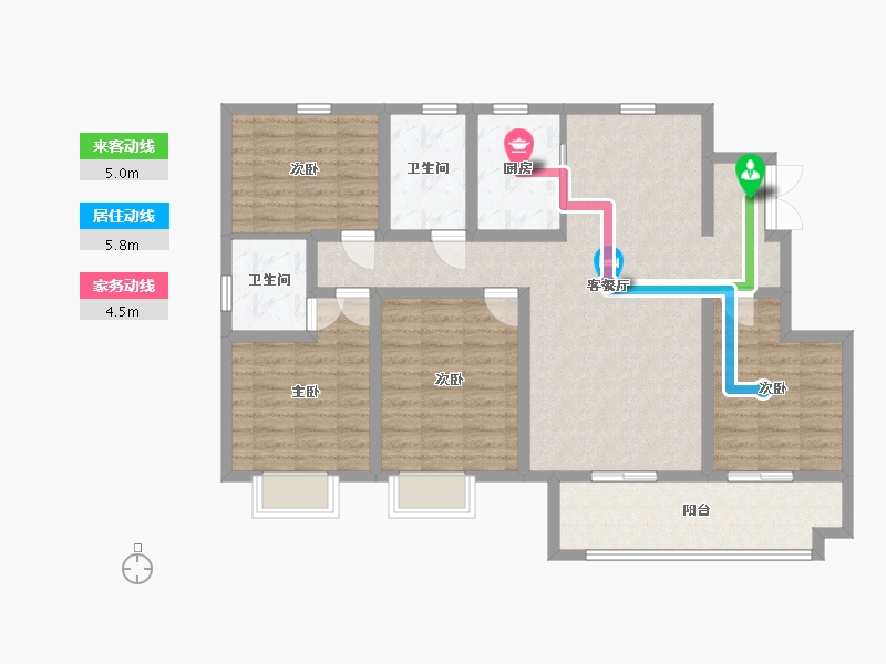 山东省-青岛市-润锦中央美地-107.12-户型库-动静线