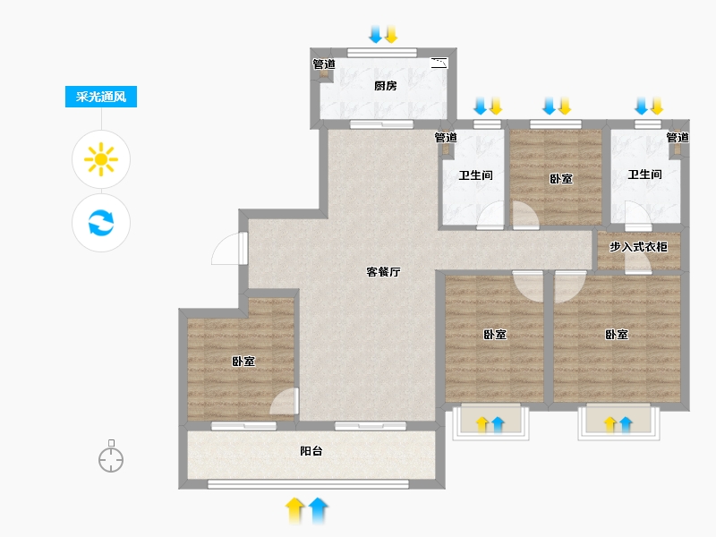 浙江省-宁波市-金地华著-112.01-户型库-采光通风