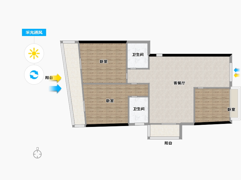 浙江省-温州市-方正珑玺-115.00-户型库-采光通风