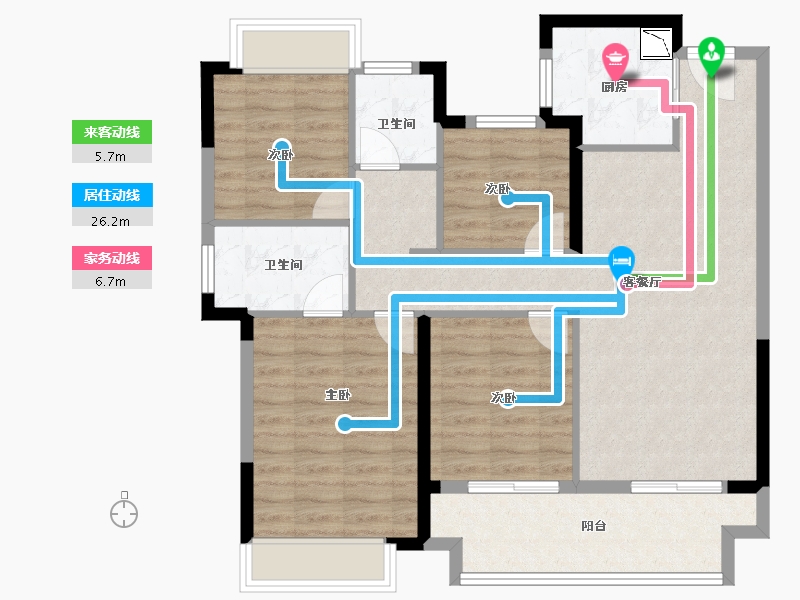 江苏省-南京市-汝悦铭著-94.60-户型库-动静线