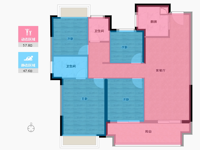 江苏省-南京市-汝悦铭著-94.60-户型库-动静分区