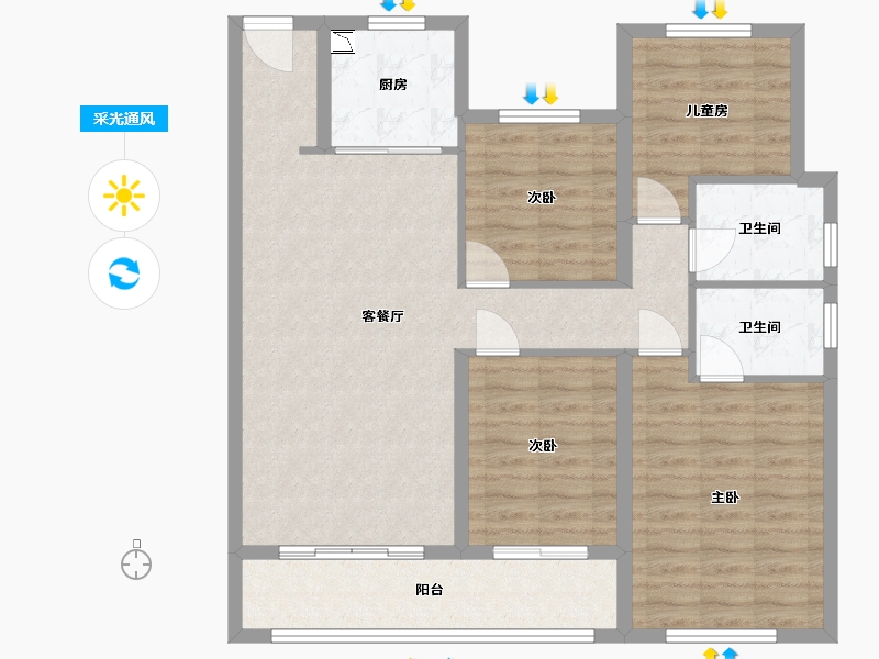 福建省-福州市-中海凤凰熙岸-100.00-户型库-采光通风