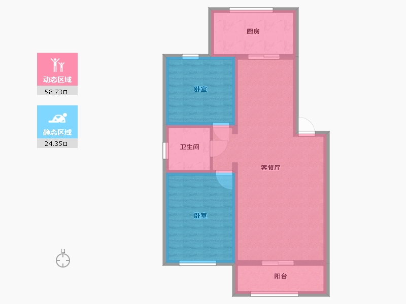 宁夏回族自治区-银川市-绿地壹号公馆-74.00-户型库-动静分区