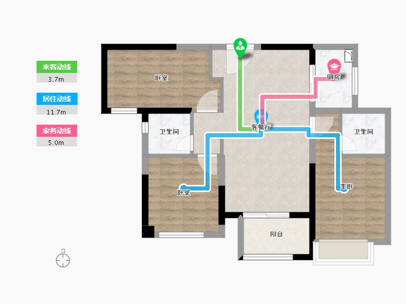 福建省-泉州市-龙湖春江郦城-75.79-户型库-动静线