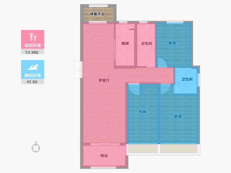 安徽省-合肥市-爱巢玉兰花园-96.00-户型库-动静分区