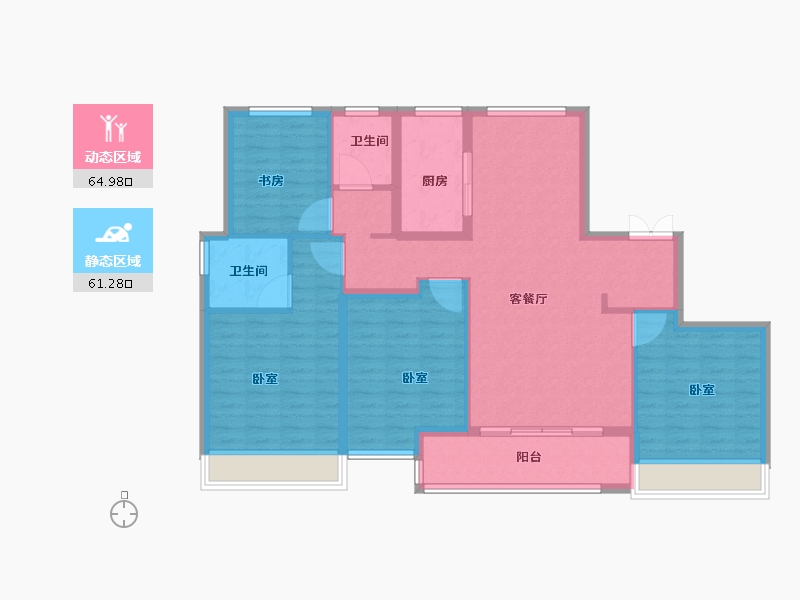 浙江省-金华市-保利天汇-114.00-户型库-动静分区