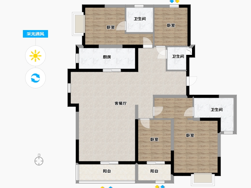 宁夏回族自治区-银川市-万科锦宸-141.80-户型库-采光通风