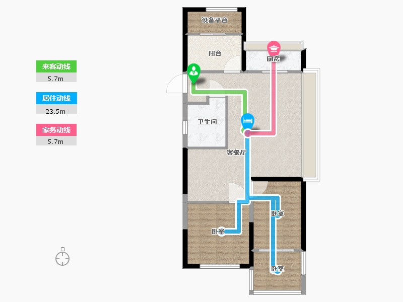 浙江省-绍兴市-元垄城-91.64-户型库-动静线