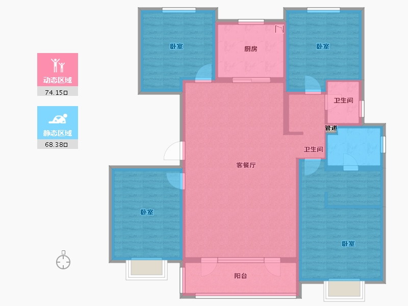 山东省-青岛市-保利堂颂-128.00-户型库-动静分区