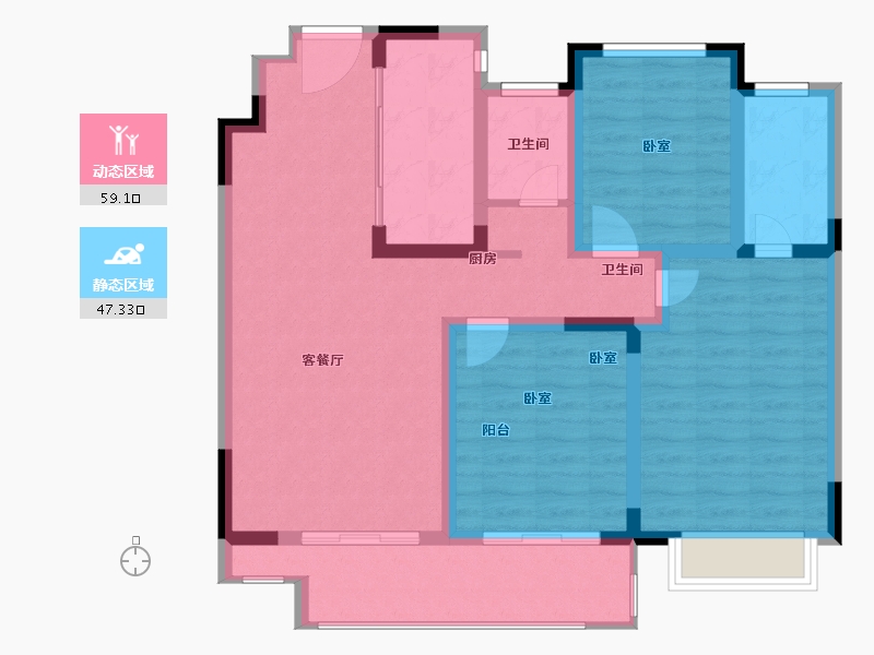 江苏省-无锡市-红豆天一华府-95.01-户型库-动静分区