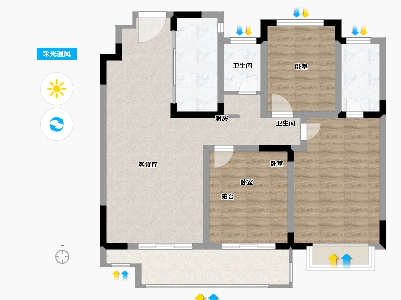 江苏省-无锡市-红豆天一华府-95.01-户型库-采光通风