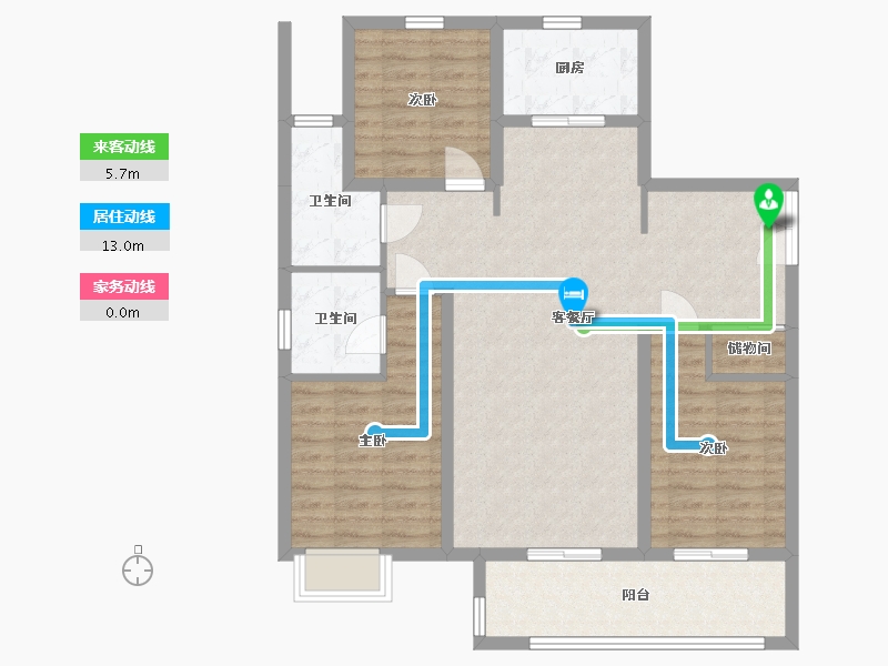 山东省-青岛市-润锦中央美地-98.86-户型库-动静线