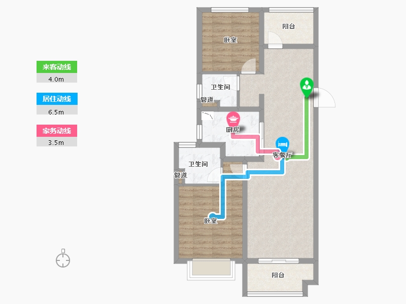 浙江省-宁波市-蓝光雍锦湾-76.00-户型库-动静线