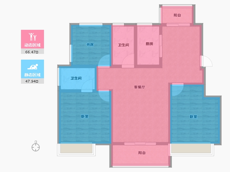 安徽省-合肥市-望湖城-101.99-户型库-动静分区