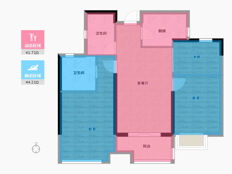 浙江省-嘉兴市-万科翡翠四季-77.00-户型库-动静分区