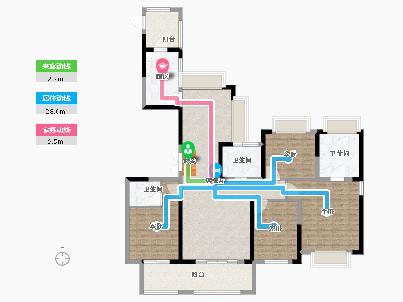 安徽省-阜阳市-乐富强名仕悦府-130.00-户型库-动静线