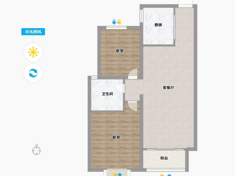 山东省-济南市-翡翠大观-73.82-户型库-采光通风