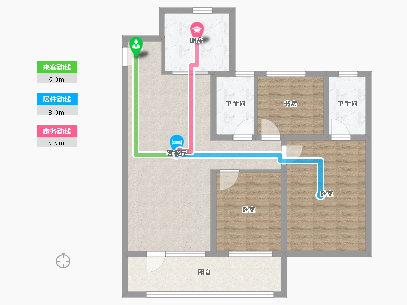 山东省-青岛市-海信城-94.00-户型库-动静线