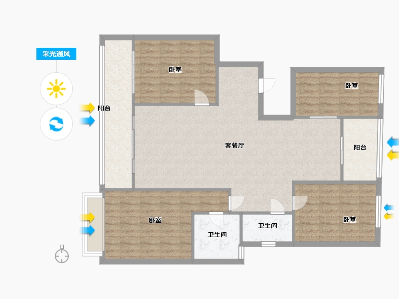 浙江省-温州市-方正珑玺-112.73-户型库-采光通风