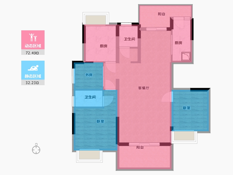 安徽省-合肥市-信达庐阳府-93.00-户型库-动静分区